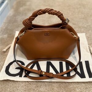 Ganni Tan Leather Crossbody Bag - Small